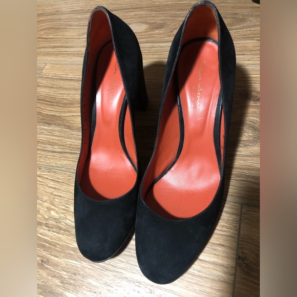 Santoni Black Suede Pumps Woman size 8 - Picture 1 of 10